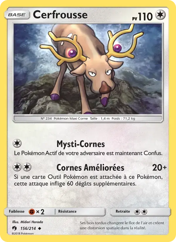 Carte Pokémon Cerfrousse #156 — Tonnerre Perdu