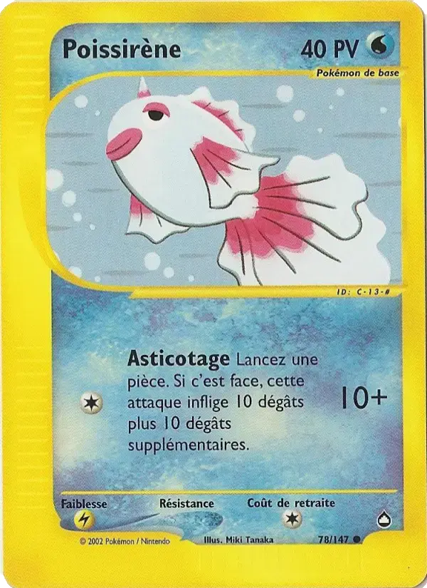 Carte Pokémon Poissirène #78 — Aquapolis