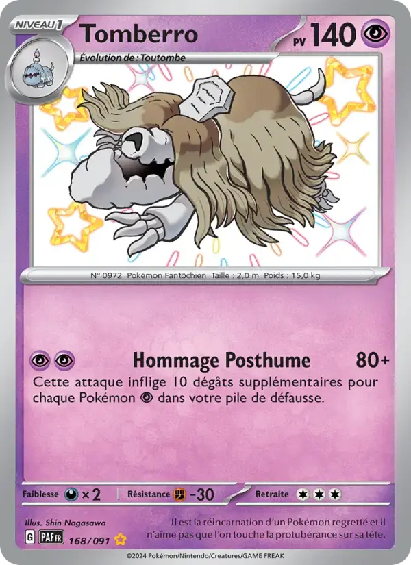Carte Pokémon Tomberro #168 — Destinées de Paldea