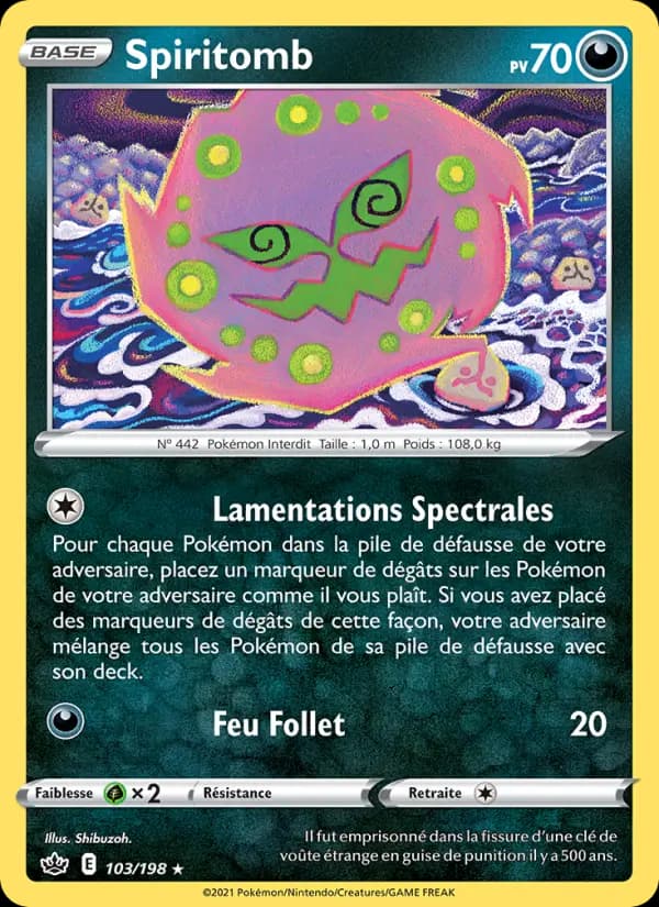 Carte Pokémon Spiritomb #103 — Règne de Glace