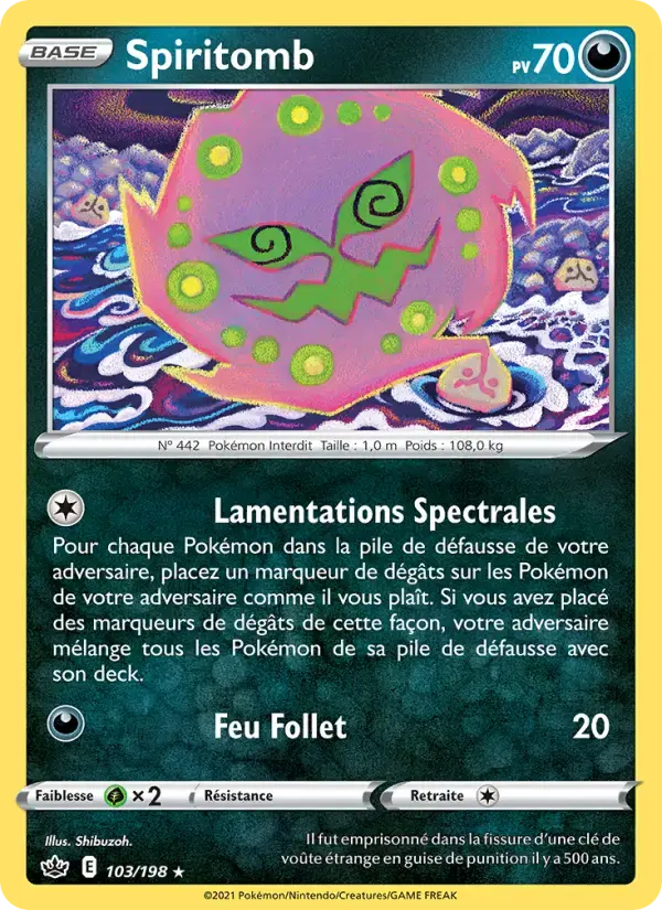 Carte Pokémon Spiritomb #103 — Règne de Glace