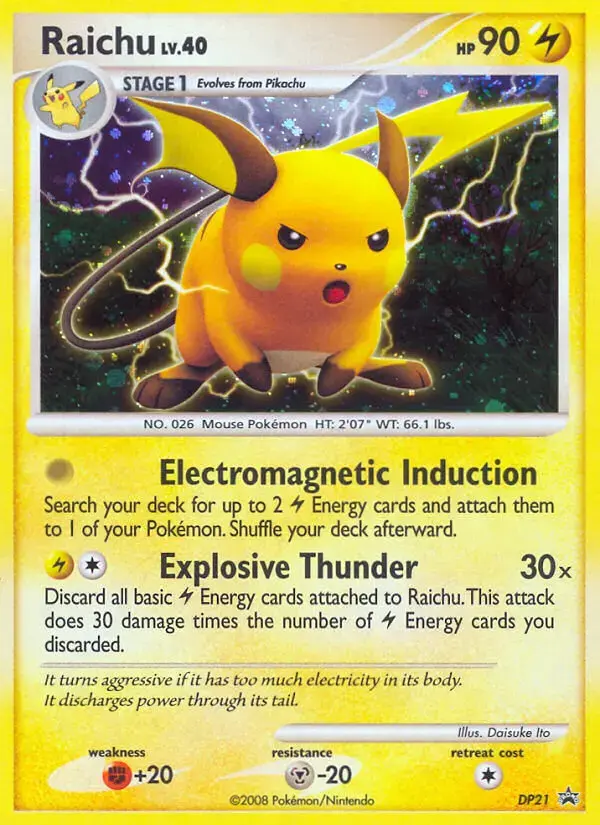 Carte Pokémon Raichu #DP21 — Promos Diamant et Perle
