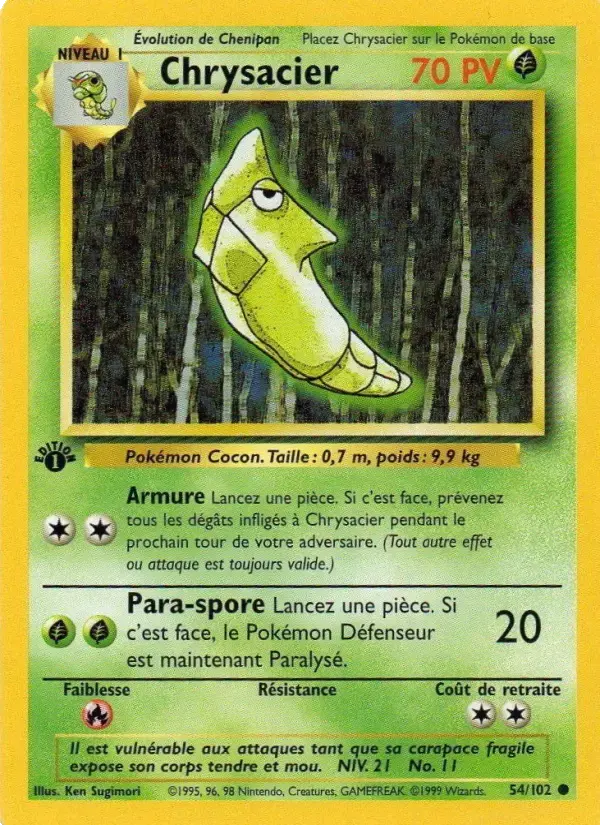 Carte Pokémon Chrysacier #54 — Set de Base