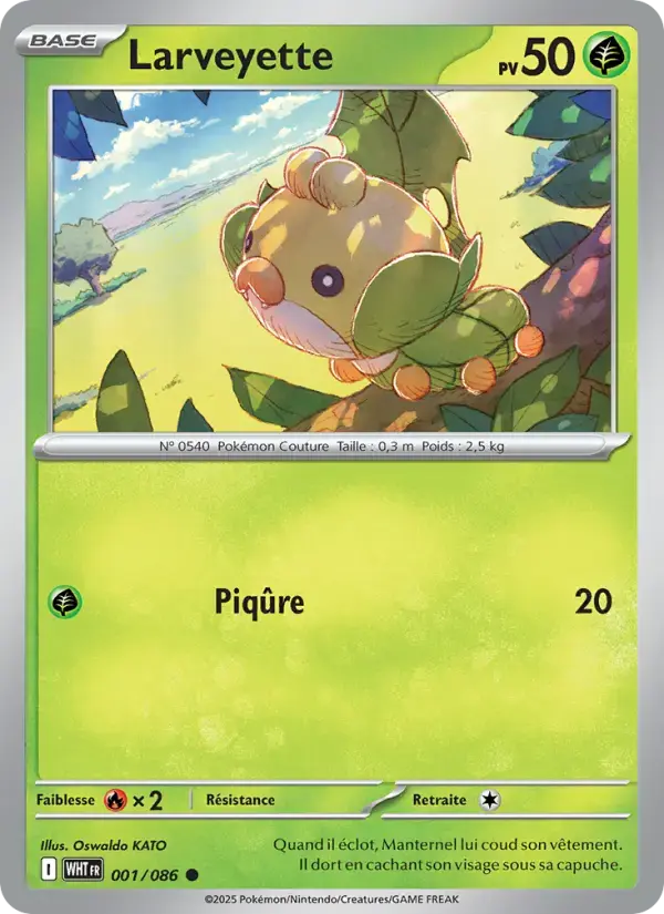 Carte Pokémon Larveyette #001 — Flamme Blanche