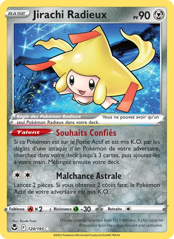 Carte Pokémon Jirachi Radieux #120 — Tempête Argentée