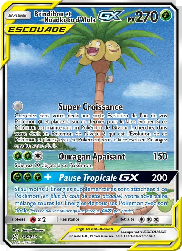 Carte Pokémon Brindibou et Noadkoko d’Alola GX #215 — Harmonie des Esprits
