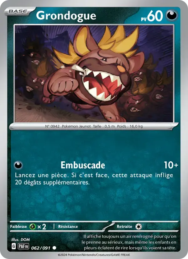 Carte Pokémon Grondogue #062 — Destinées de Paldea