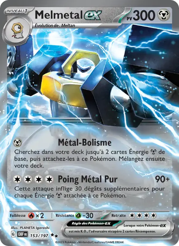 Carte Pokémon Melmetal-ex #153 — Flammes Obsidiennes