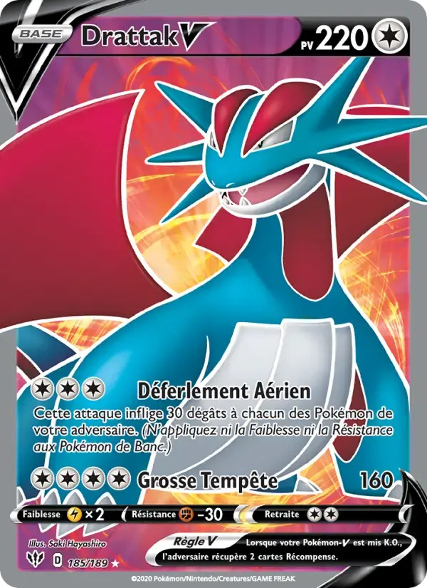 Carte Pokémon Drattak V #185 — Ténèbres Embrasées
