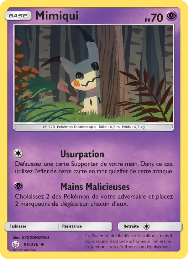 Carte Pokémon Mimiqui #96 — Éclipse Cosmique