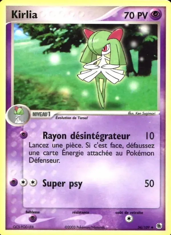 Carte Pokémon Kirlia #34 — Rubis & Saphir