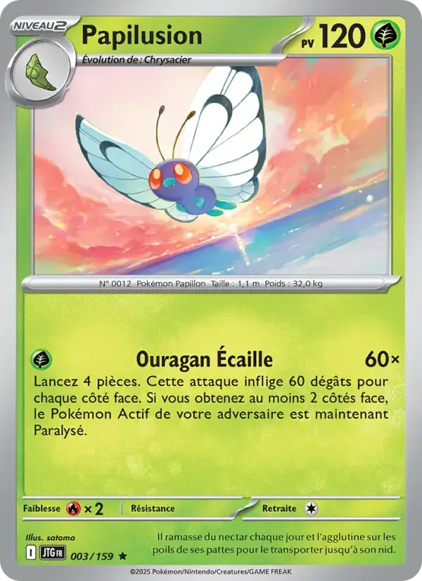 Carte Pokémon Papilusion #003 — Aventures Ensemble