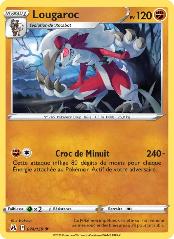 Carte Pokémon Lougaroc #074 — Zénith Suprême
