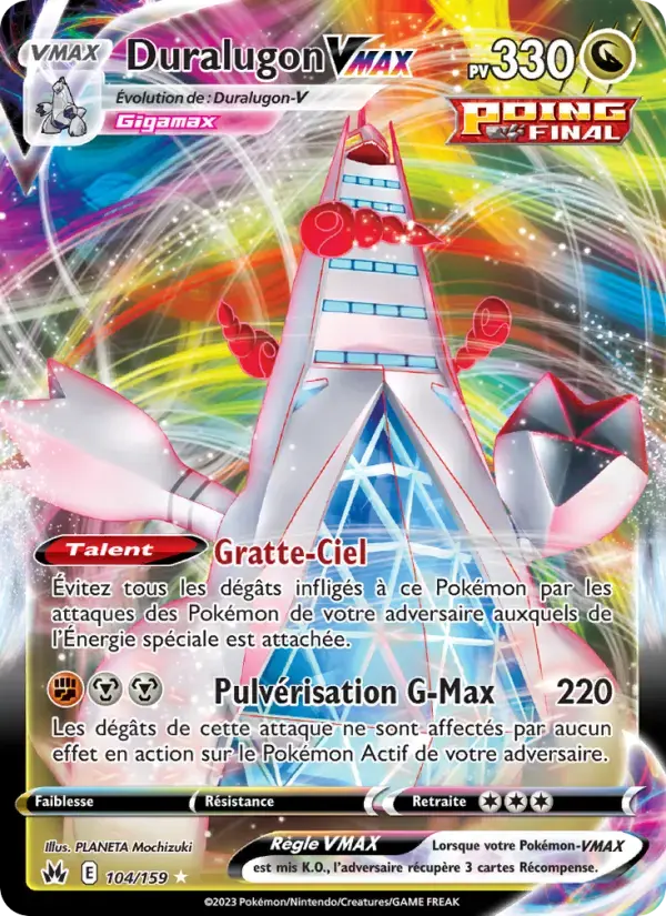 Carte Pokémon Duralugon VMAX #104 — Zénith Suprême