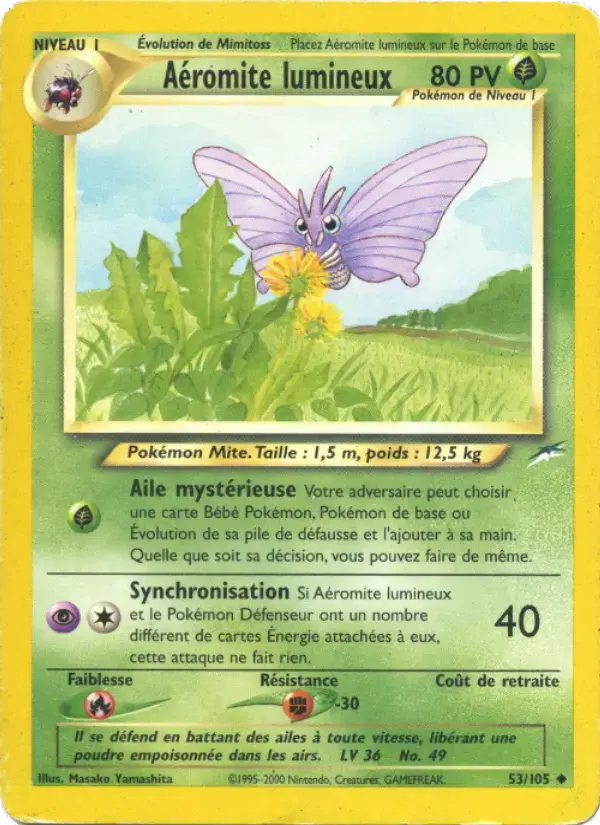 Carte Pokémon Aéromite lumineux #53 — Neo Destiny