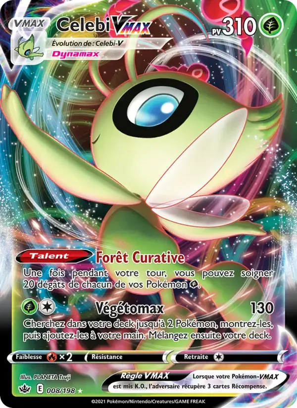 Carte Pokémon Celebi VMAX #8 — Règne de Glace