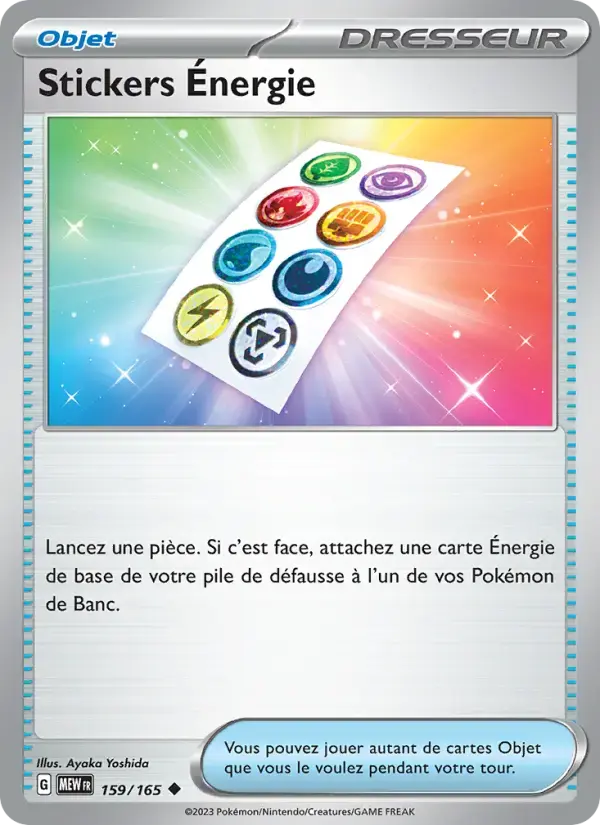 Carte Pokémon Stickers Énergie #159 — Pokémon 151