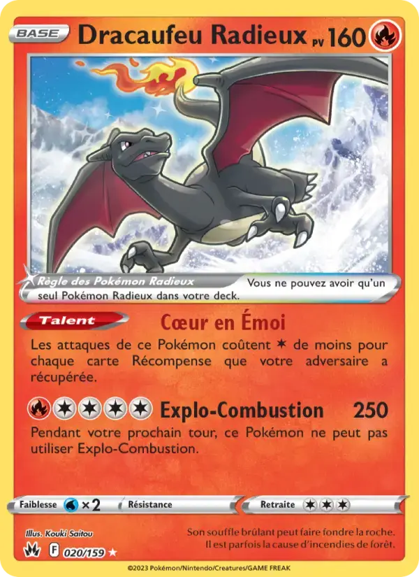 Carte Pokémon Dracaufeu Radieux #020 — Zénith Suprême