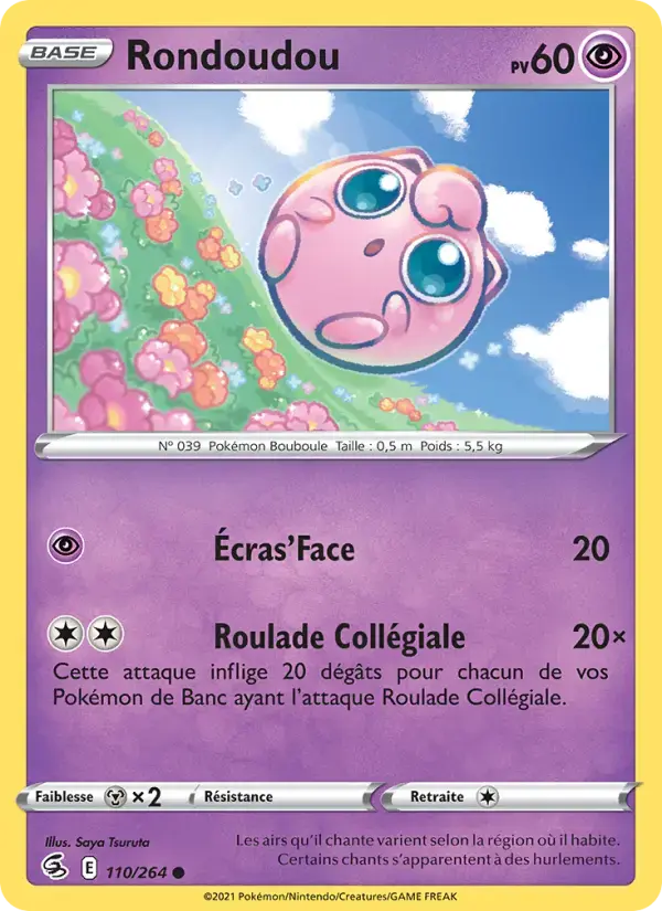 Carte Pokémon Rondoudou #110 — Poing de Fusion