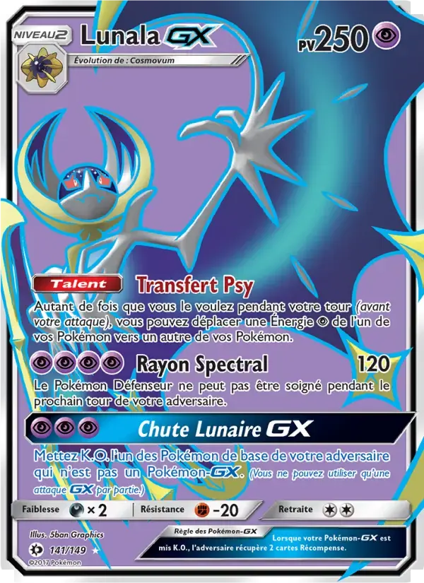 Carte Pokémon Lunala GX #141 — Soleil et Lune