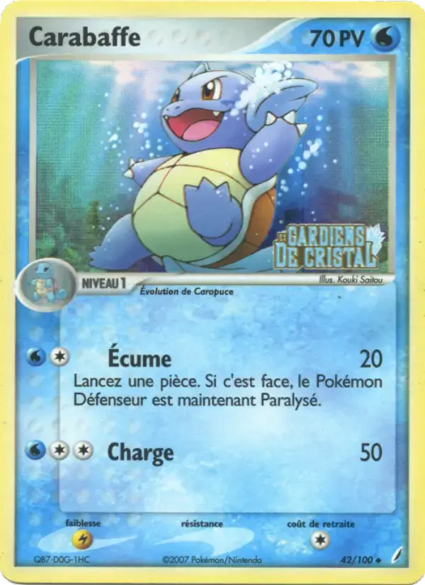 Carte Pokémon Carabaffe #42 — Gardiens de Cristal