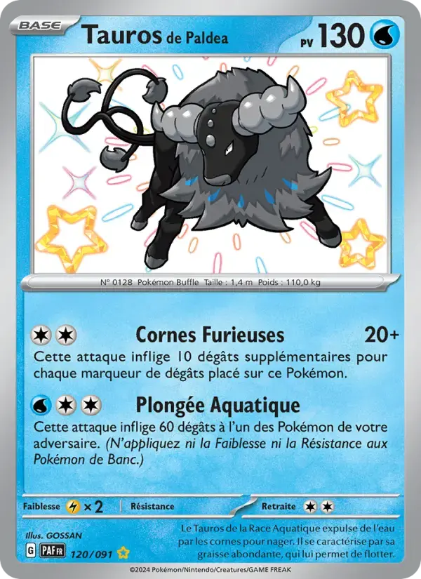 Carte Pokémon Tauros de Paldea #120 — Destinées de Paldea