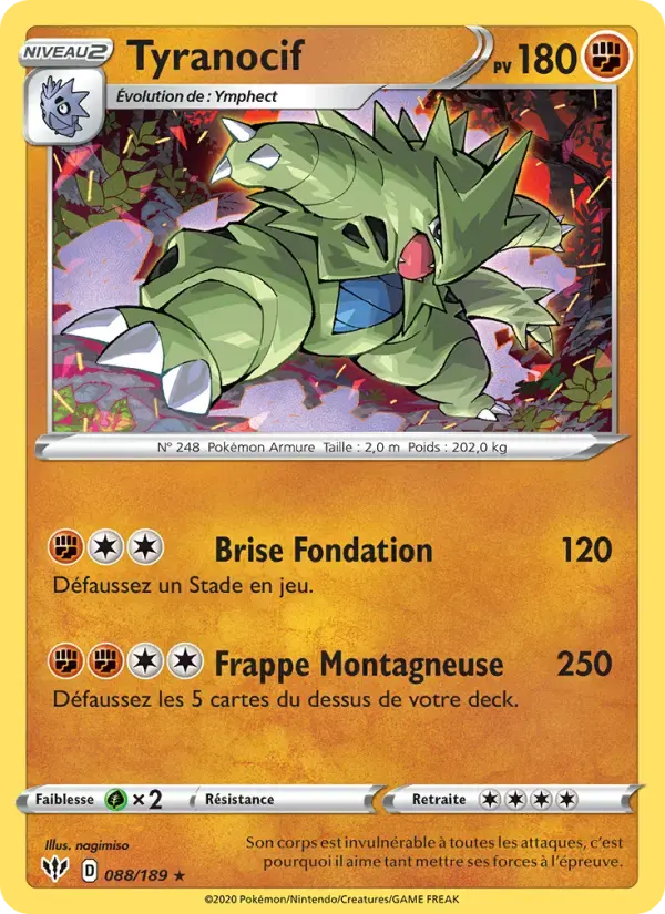 Carte Pokémon Tyranocif #88 — Ténèbres Embrasées
