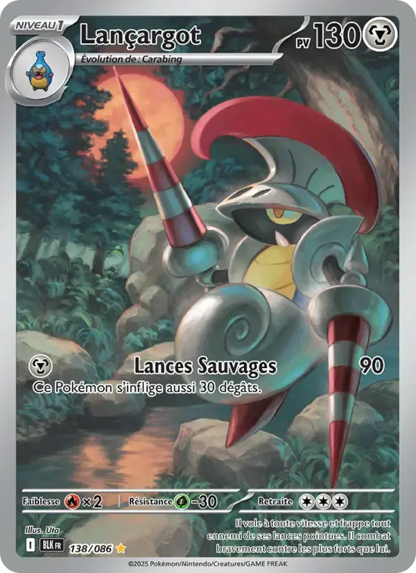 Carte Pokémon Lançargot #138 — Foudre Noire