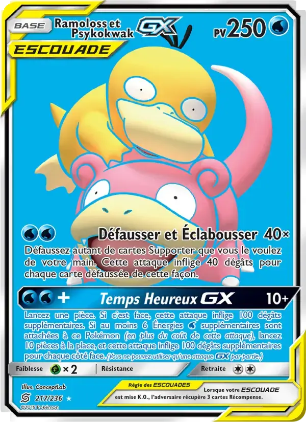 Carte Pokémon Ramoloss et Psykokwak GX #217 — Harmonie des Esprits