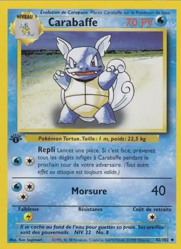 Carte Pokémon Carabaffe #42 — Set de Base