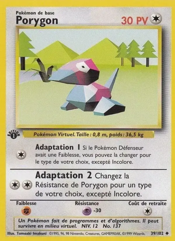Carte Pokémon Porygon #39 — Set de Base