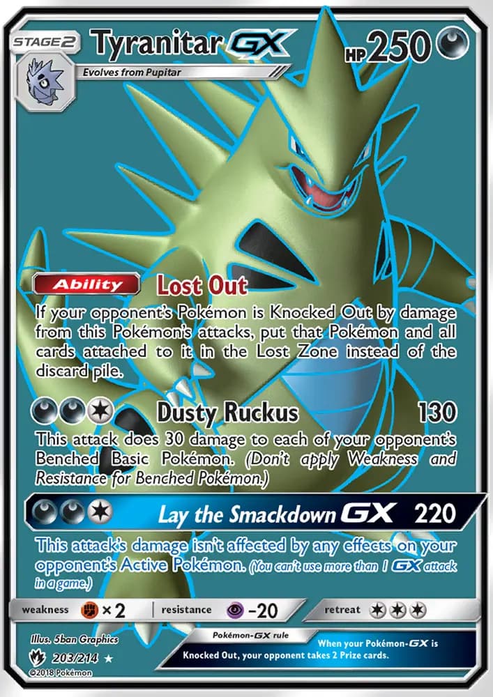 Tyranitar GX #203 — Lost Thunder