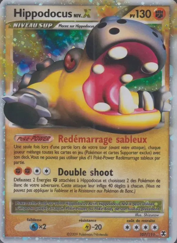 Carte Pokémon Hippodocus Niv. X #107 — Rivaux Émergeants