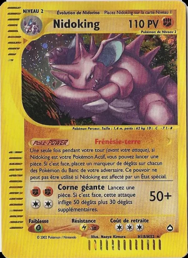 Carte Pokémon Nidoking #H18 — Aquapolis