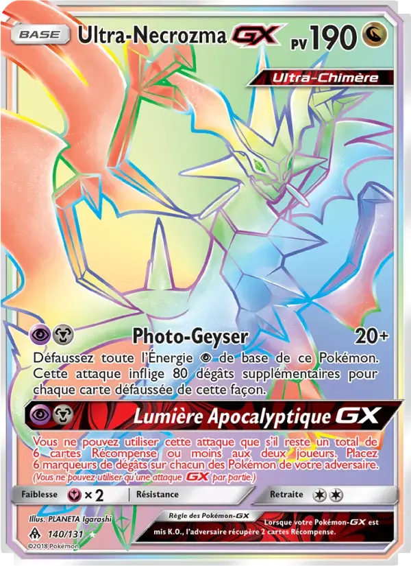 Carte Pokémon Ultra-Necrozma GX #140 — Lumière Interdite