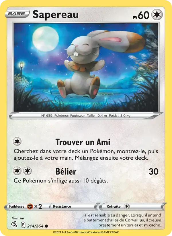 Carte Pokémon Sapereau #214 — Poing de Fusion