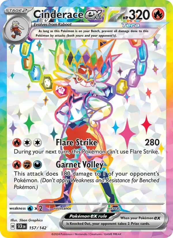 Cinderace ex #157 — Stellar Crown