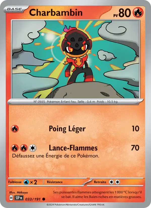 Carte Pokémon Charbambin #033 — Étincelles Déferlantes