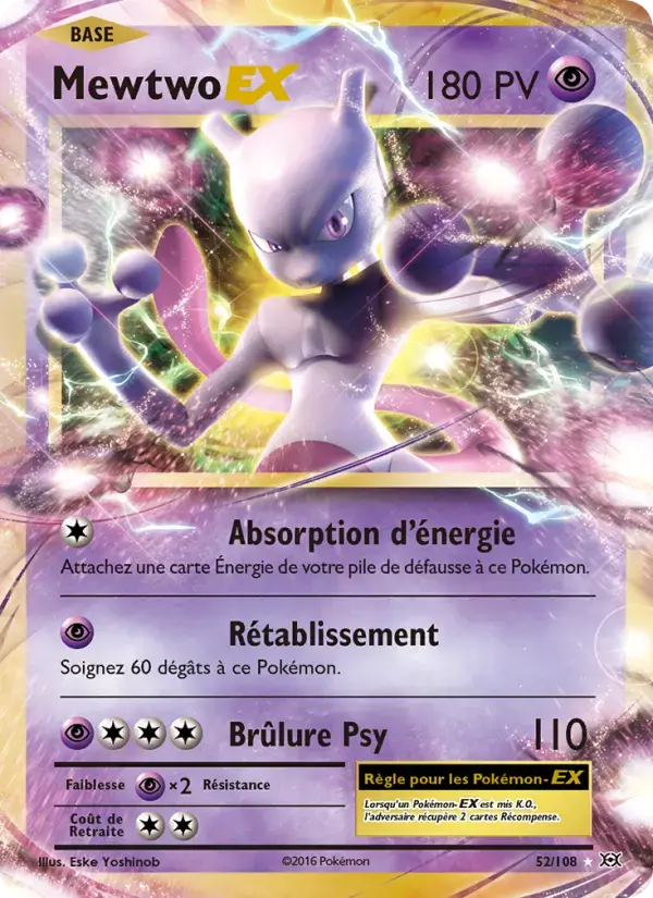 Carte Pokémon Mewtwo EX #52 — Évolutions XY
