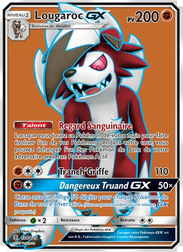 Carte Pokémon Lougaroc GX #138 — Gardiens Ascendants
