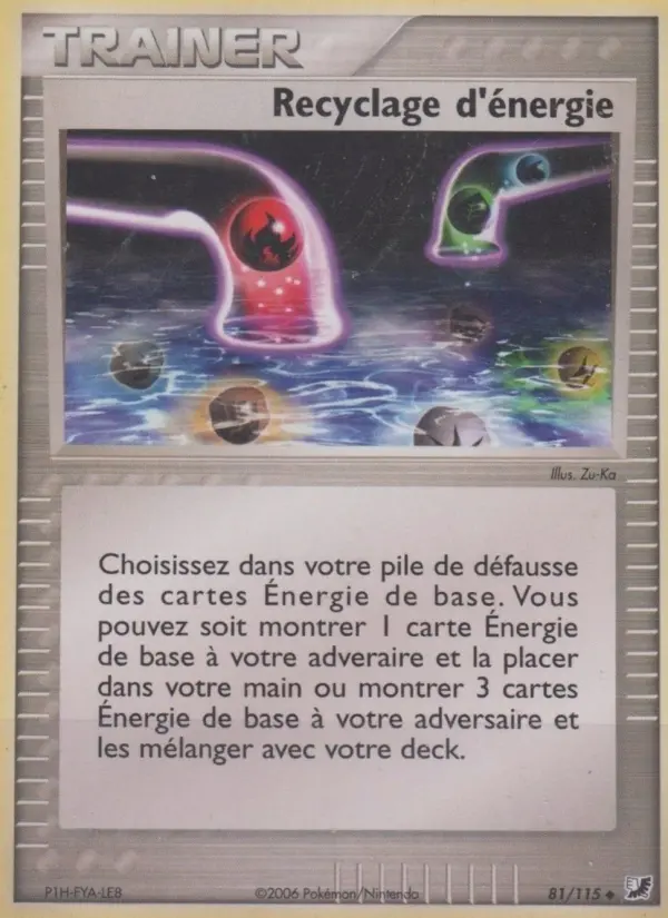 Carte Pokémon Recyclage d'énergie #81 — Forces Cachées
