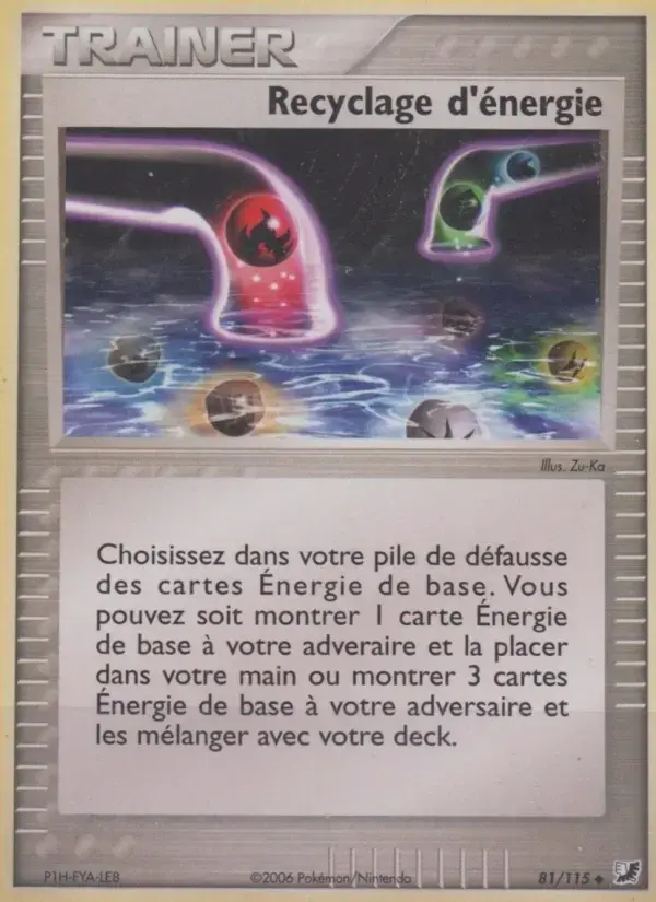 Carte Pokémon Recyclage d'énergie #81 — Forces Cachées