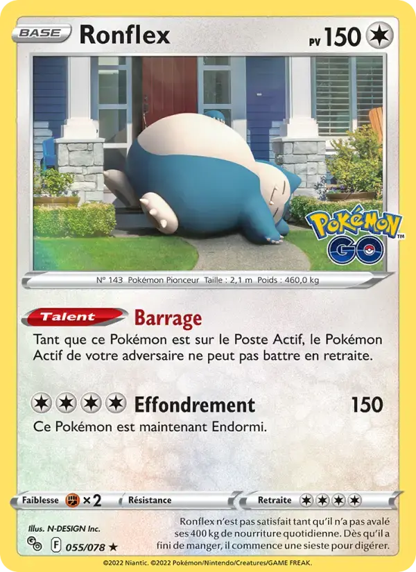 Carte Pokémon Ronflex #055 — Pokémon GO
