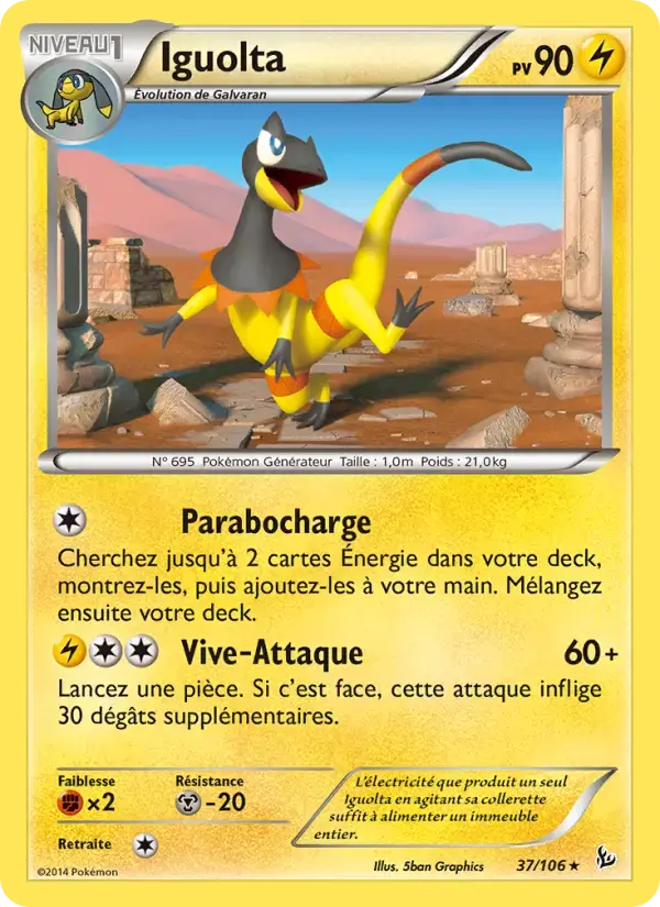 Carte Pokémon Iguolta #37 — Étincelles