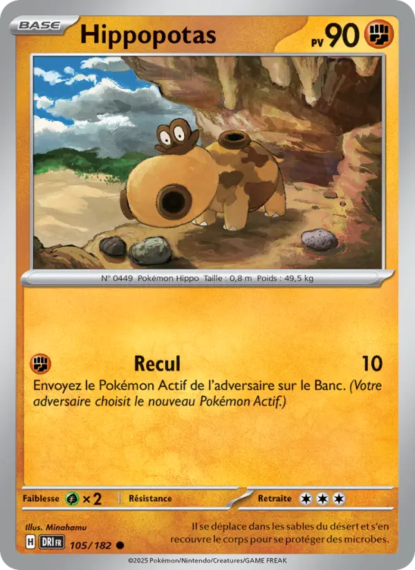 Carte Pokémon Hippopotas #105 — Rivalités Destinées