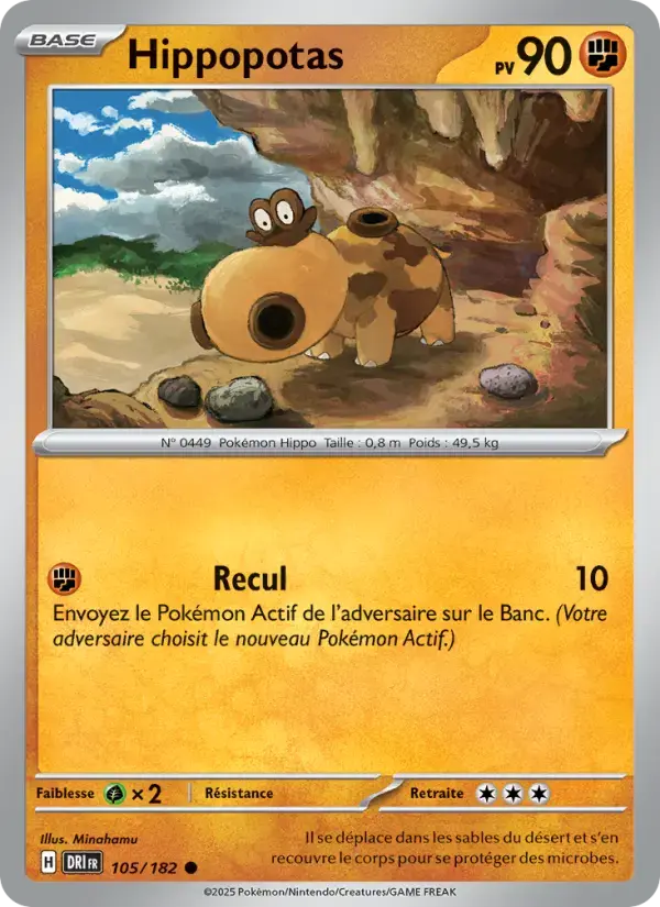 Carte Pokémon Hippopotas #105 — Rivalités Destinées