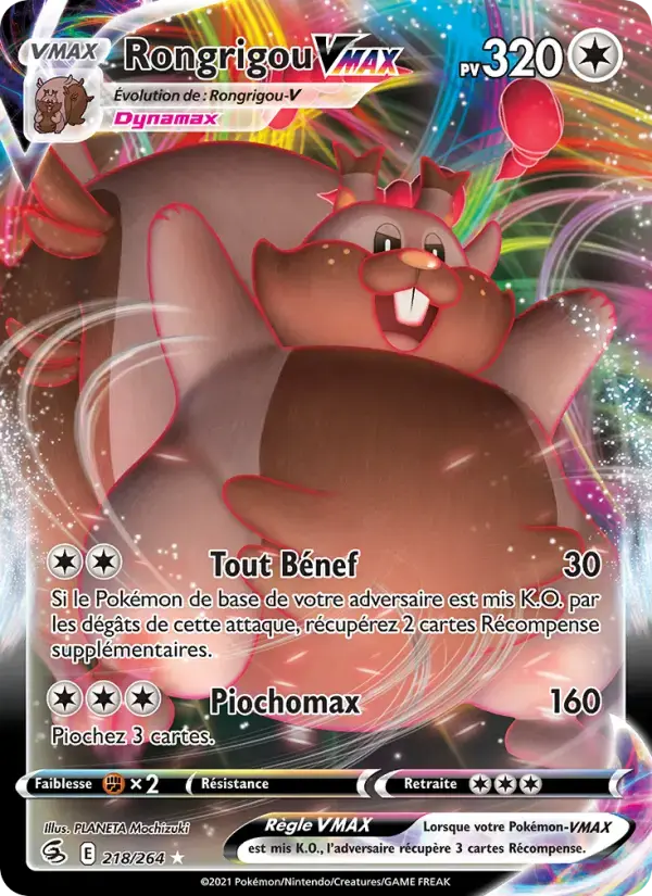 Carte Pokémon Rongrigou VMAX #218 — Poing de Fusion