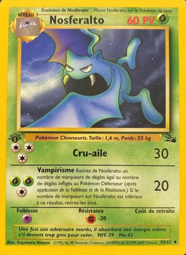 Carte Pokémon Nosferalto #34 — Fossile