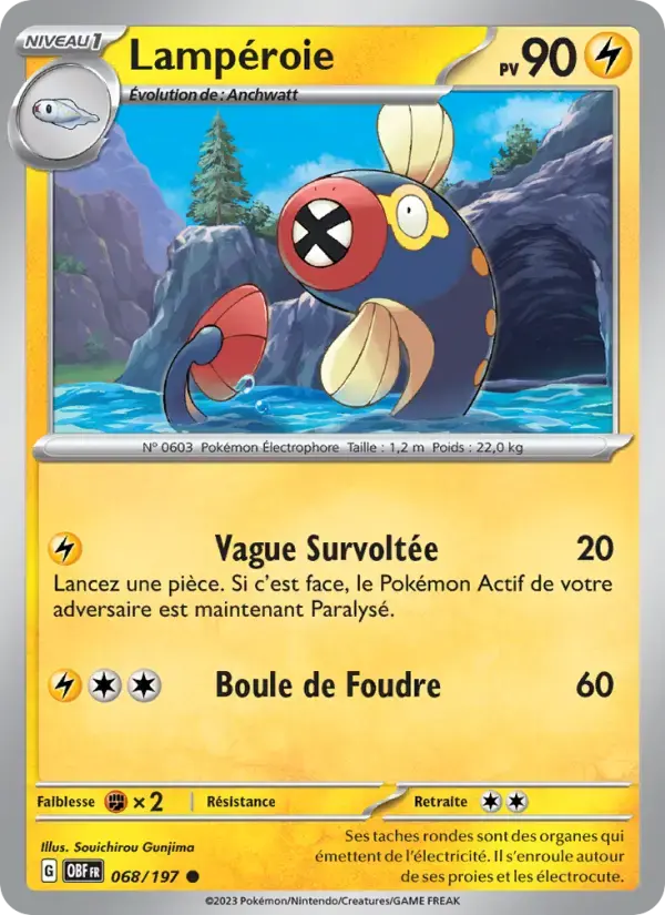 Carte Pokémon Lampéroie #068 — Flammes Obsidiennes