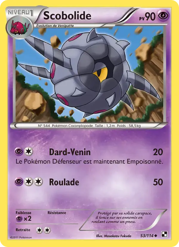 Carte Pokémon Scobolide #53 — Noir et Blanc